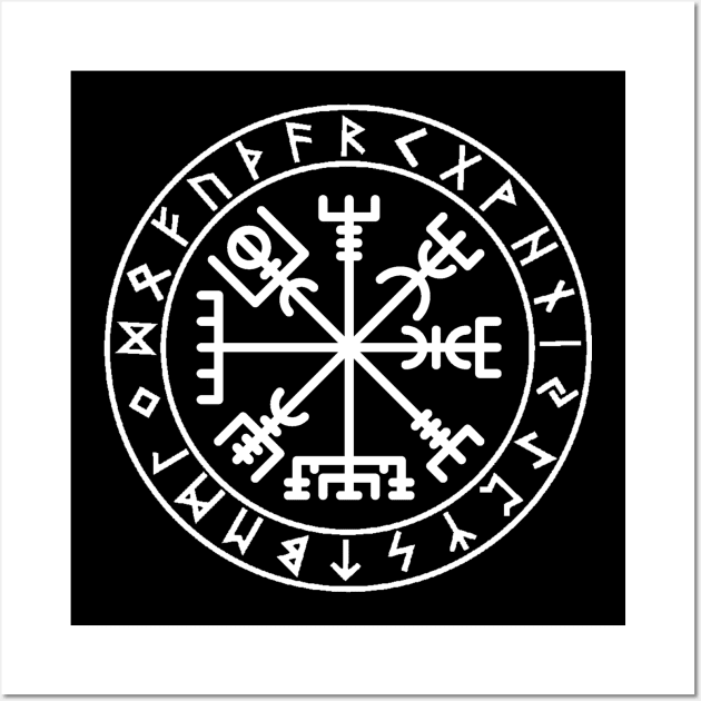 Vegvísir Runes, Runic compass Wall Art by NEFT PROJECT